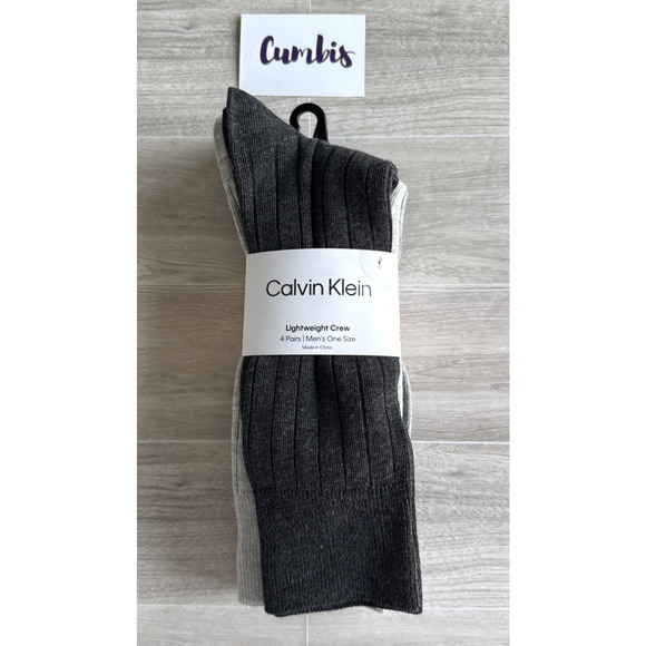 Calvin Klein Men's 4-Pairs Lightweight Crew Socks Gray Black NEW US 7-12 - Picture 1 of 10